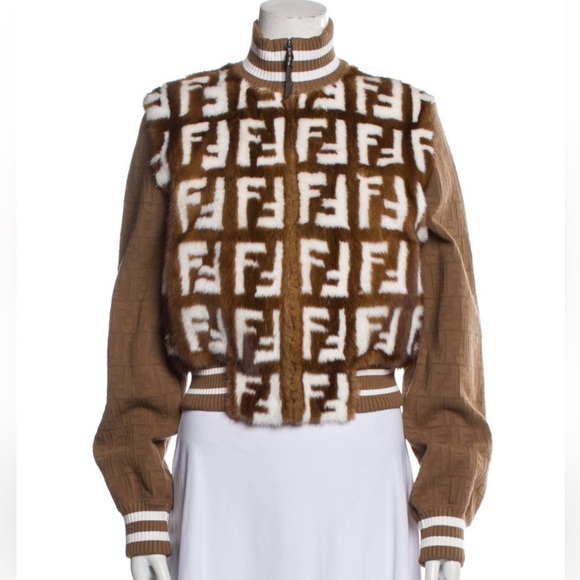 Fendi FF Print Mink Jacket - Picture 1 of 3